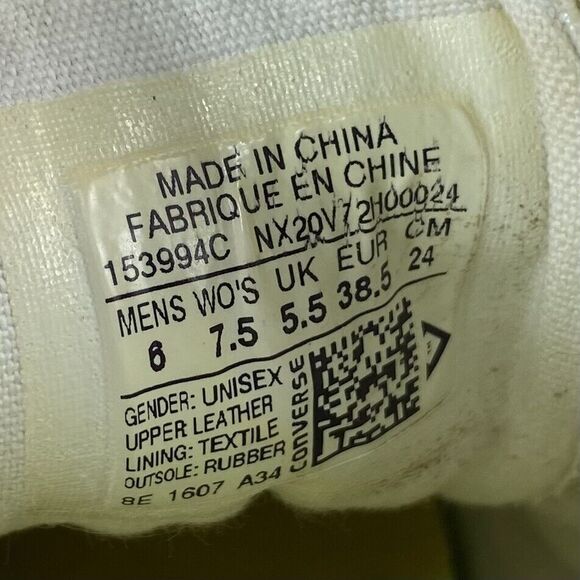 Converse One Star Ox Skate Shoes Sneakers Leather Bitter Lemon/White M-6  W-7.5 - Picture 6 of 11